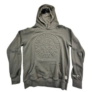 Fox Originals Hoodie Mens M Black Amsterdam Biketown‎ Spell Out Sweatshirt